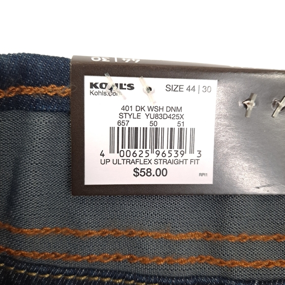 Urban Pipeline Men's Jeans Dark Wash Blue Straight Ultra Flex Stretch - Sz 44x30 - Picture 6 of 10